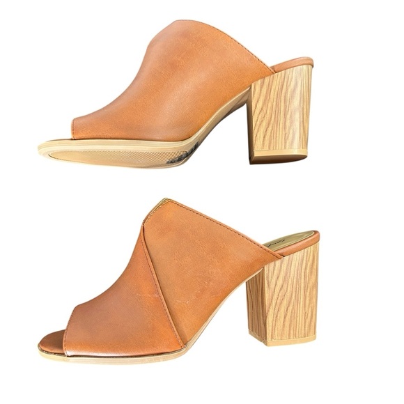 Qupid Women's Tan Open-Toe Mules size 9 - Picture 4 of 6